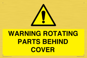 WARNING ROTATING PARTS BEHIND COVER